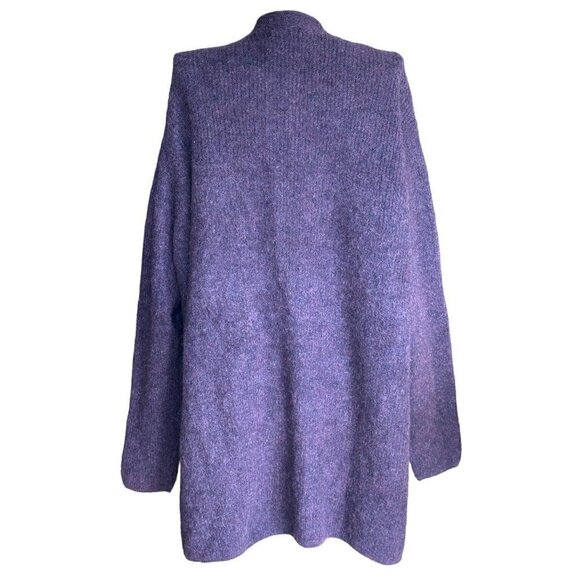 NWT H&M Mohair Blend Maxi Open Relaxed Fit Cardigan Pockets Women's Sz M - Picture 3 of 11